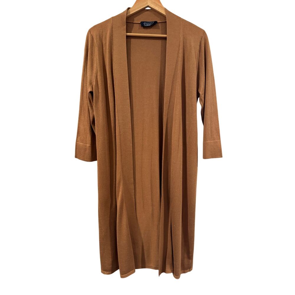 Magaschoni Open Front Long Cardigan Duster Small